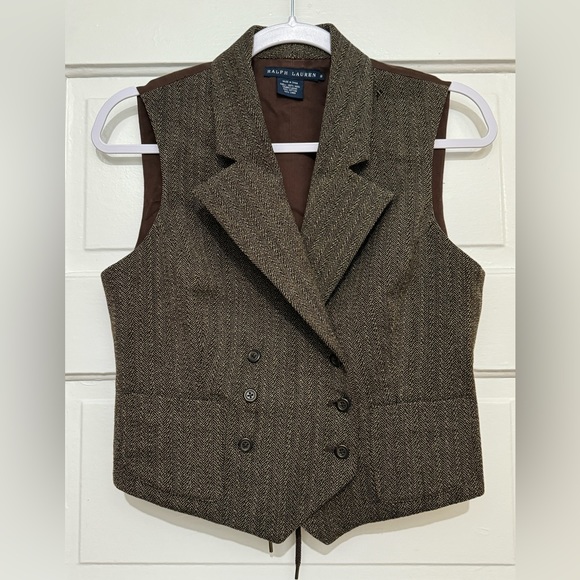 Ralph Lauren Women’s Tweed Vest Cropped Fall Size S/M - Picture 2 of 13